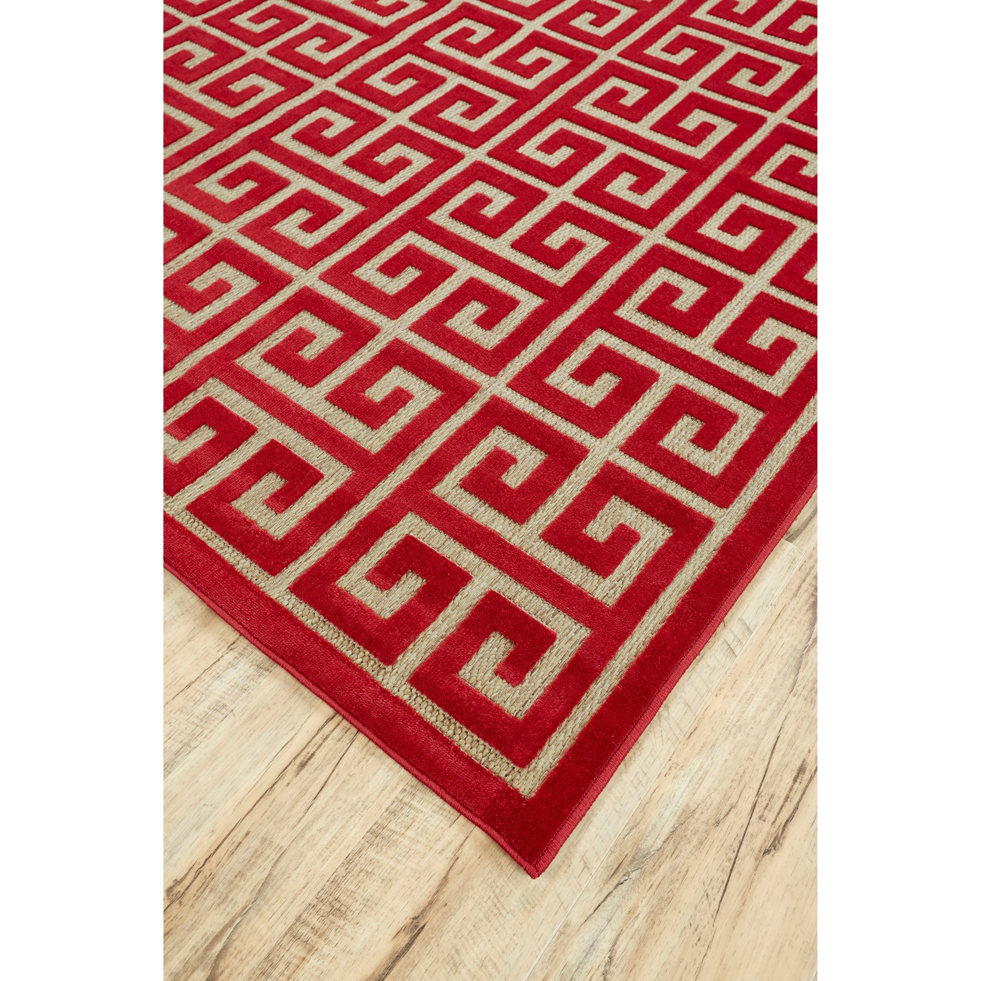 Tan/Red 5' X 7'-6" Area Rug